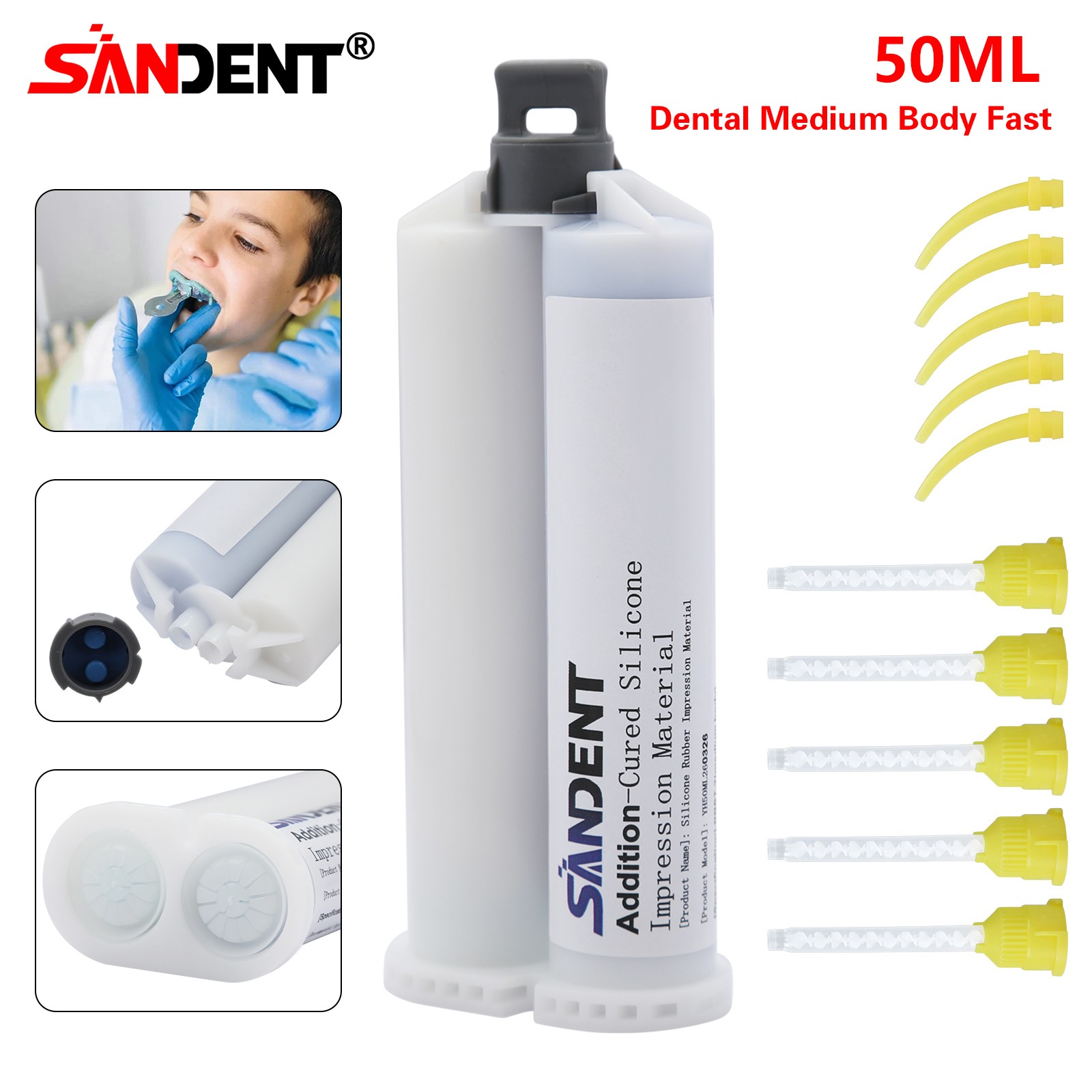 Dental MEDIUM BODY FAST SET VPS Impression Material 50ml, 1-16/Bx SANDENT