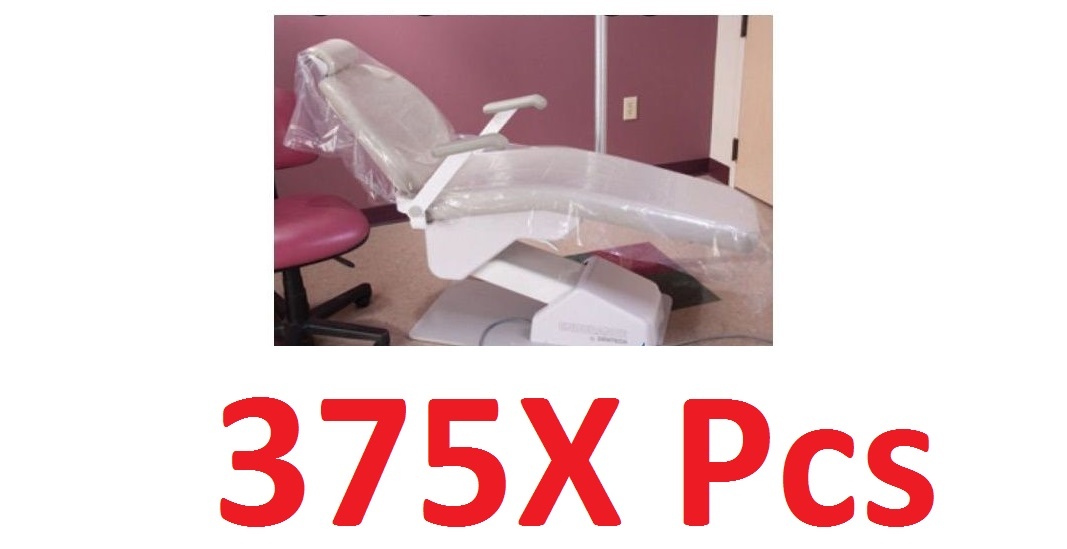 375 Pcs REDLANDS Dental Full Chair Cover Sleeve 29″X80″ Clear Plastic Slip On