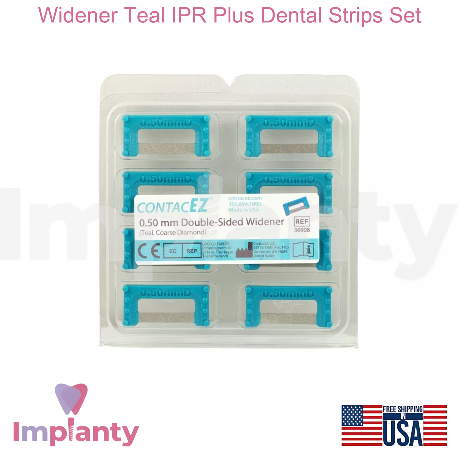 Widener Teal IPR Plus Dental Strips Set Coarse Stainless Steel Diamond Coating