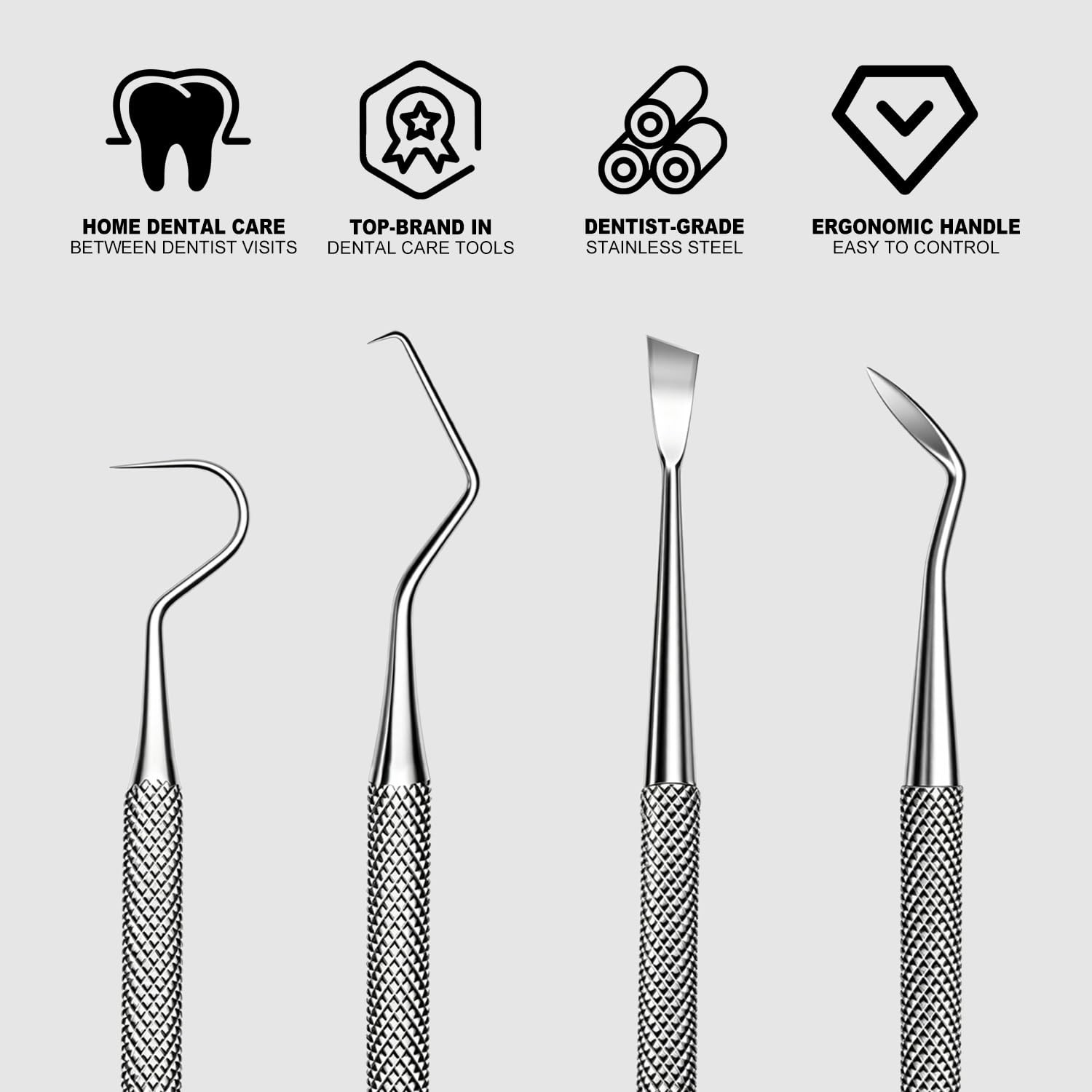 G.CATACC 2 Pack Dental Tools for Teeth Cleaning, Metal 2 Count (Pack of 1)