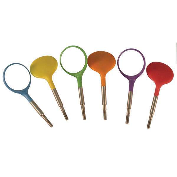 Crystal HD Mouth Mirror Head – Size #4 Neon Assorted, Plastic 12/Pk. Screw On