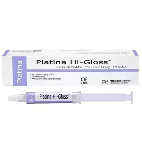 5 x Dental PLATINA HI GLOSS Composite Polishing Paste for restorations 4gm Pack