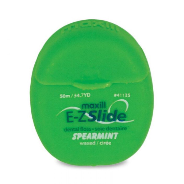 E-Z Slide Waxed Dental Floss,Spearmint Flavor,54 yd/Dispenser,144 Dispensers/Bx