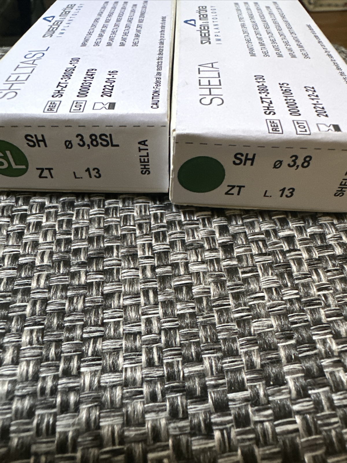 2 x Shelter Dental Implant, 3.8SL x 13mm Sweden & Martha Implantilogy