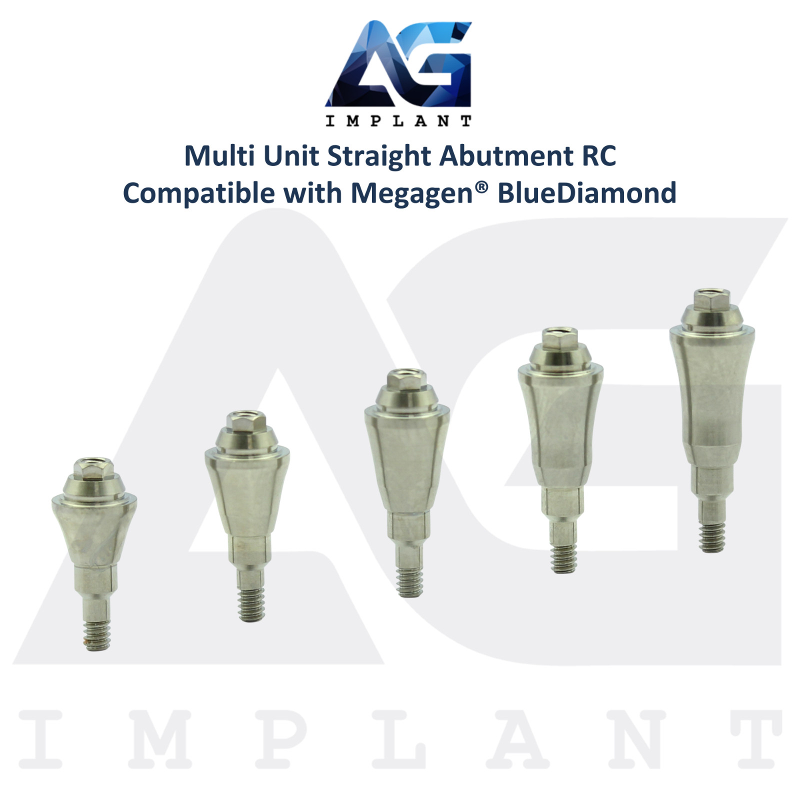 10 Straight Multi Unit Prosthetic RC Compatible with Megagen® BlueDiamond