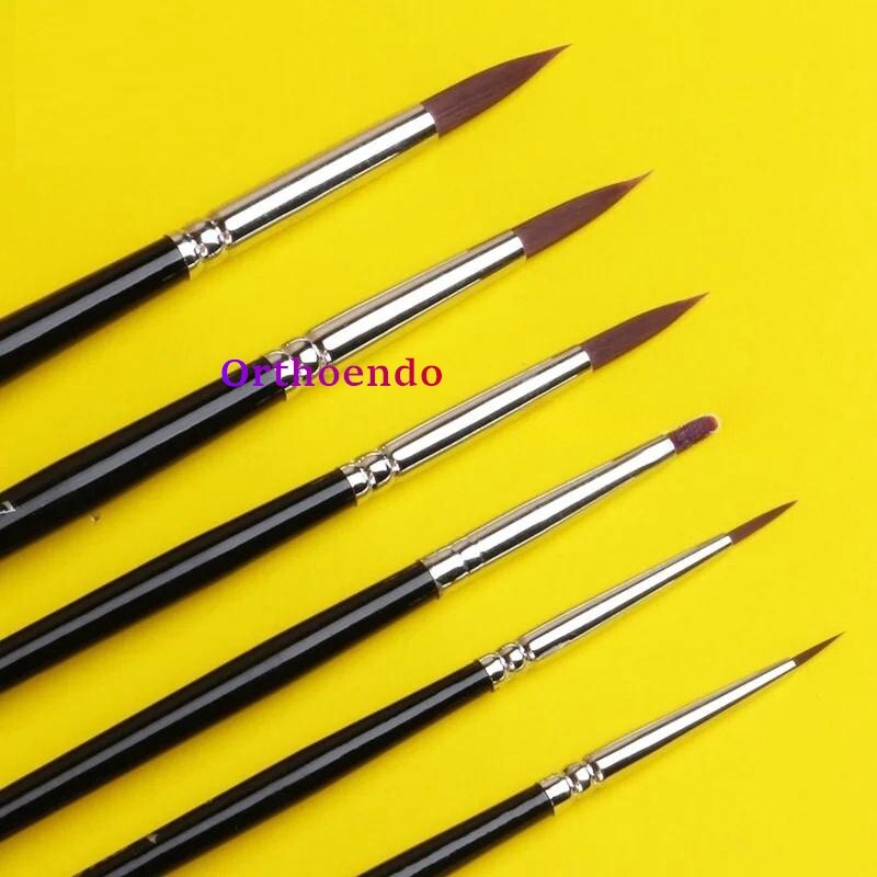6pc/Kit Dental Composite Resin Brush Pens Adhesive Porcelain Teeth Pen ,1/10 Kit