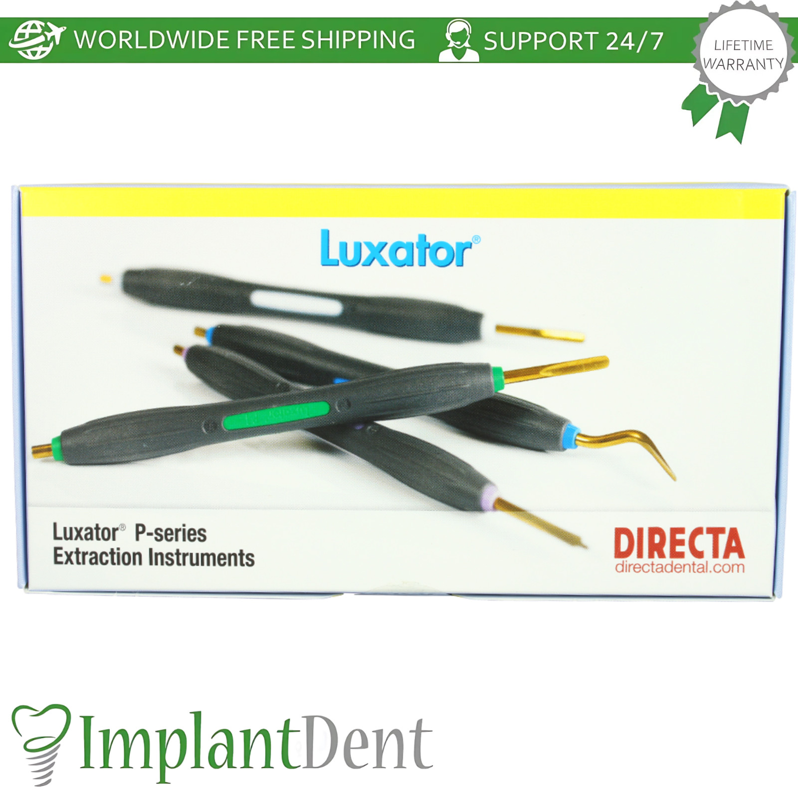 Dental Luxator P-Series Set Titanium-Coated Stainless Steel Instrument 3mm Wide