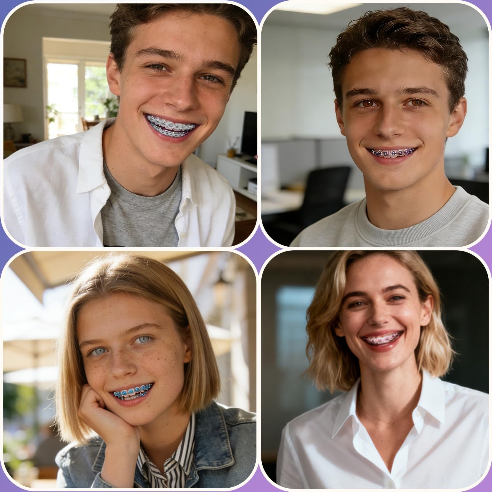 Color Changing Dental Braces Kit with Orthodontic Plier & 5 Power Chains – DIY A