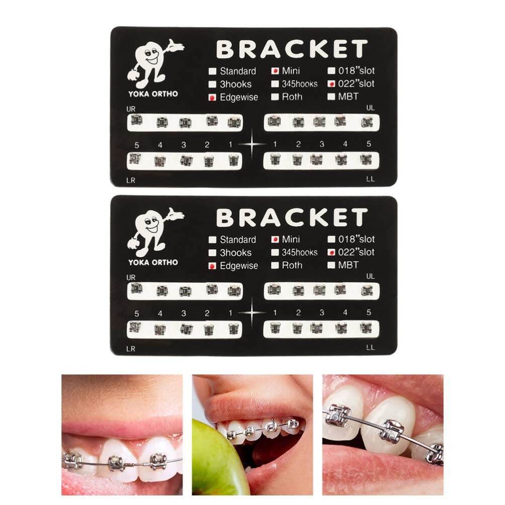 GLEAVI 40Pcs Dental Orthodontic Brackets Stainless Steel 8.7X4.9CM, As Shown