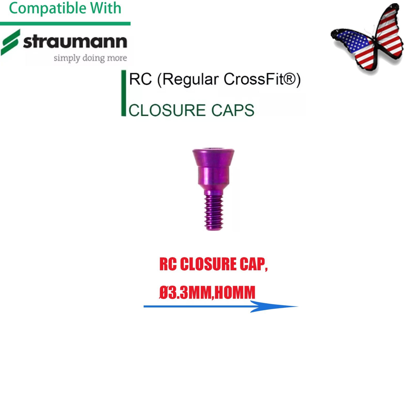 US Healing Abutment Closure Cover Screw Cap N/RC fit Straumann Bone Level BL BLT