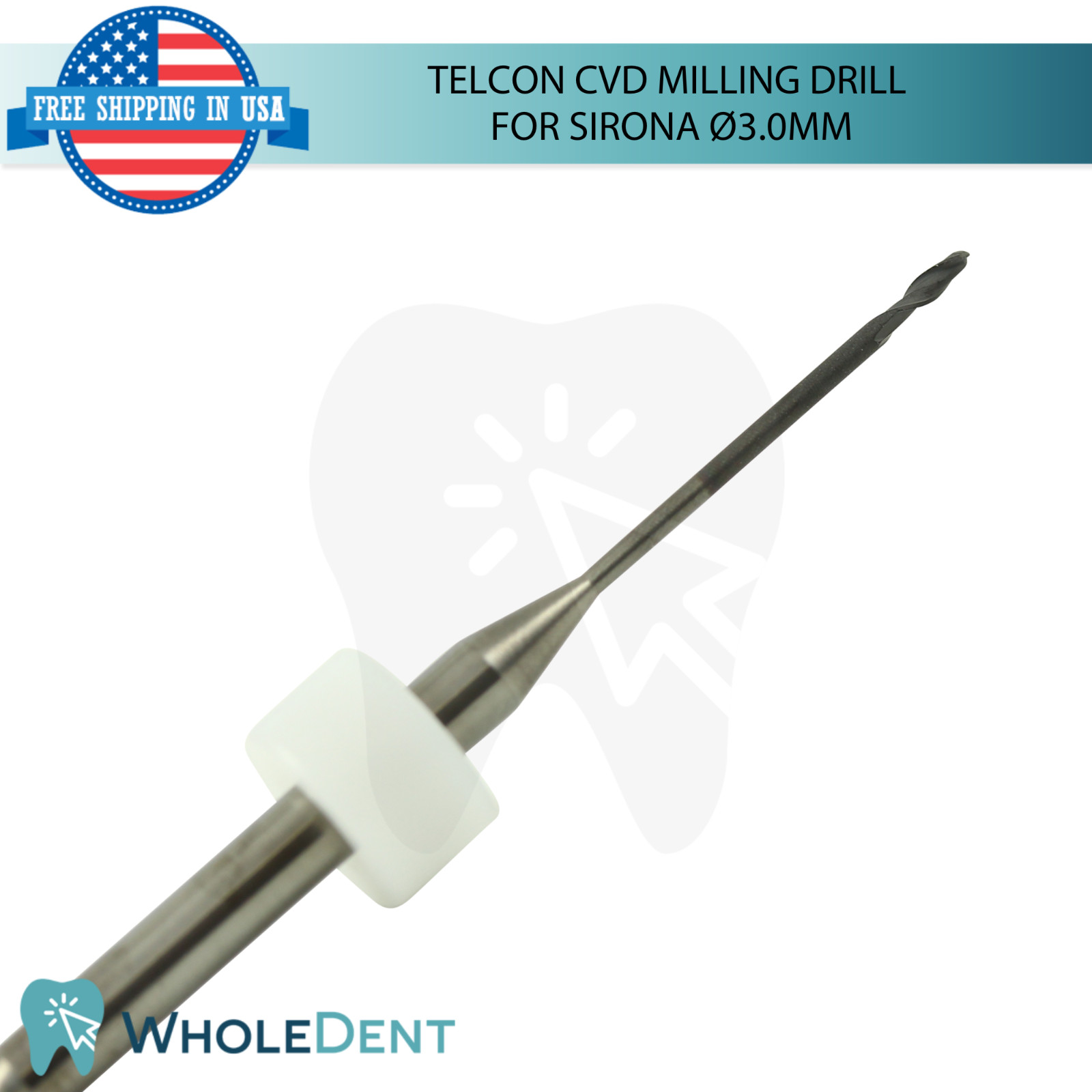 Dental Telcon CVD Diamond Milling Drills Compatible with Sirona Ø3.0mm Tool