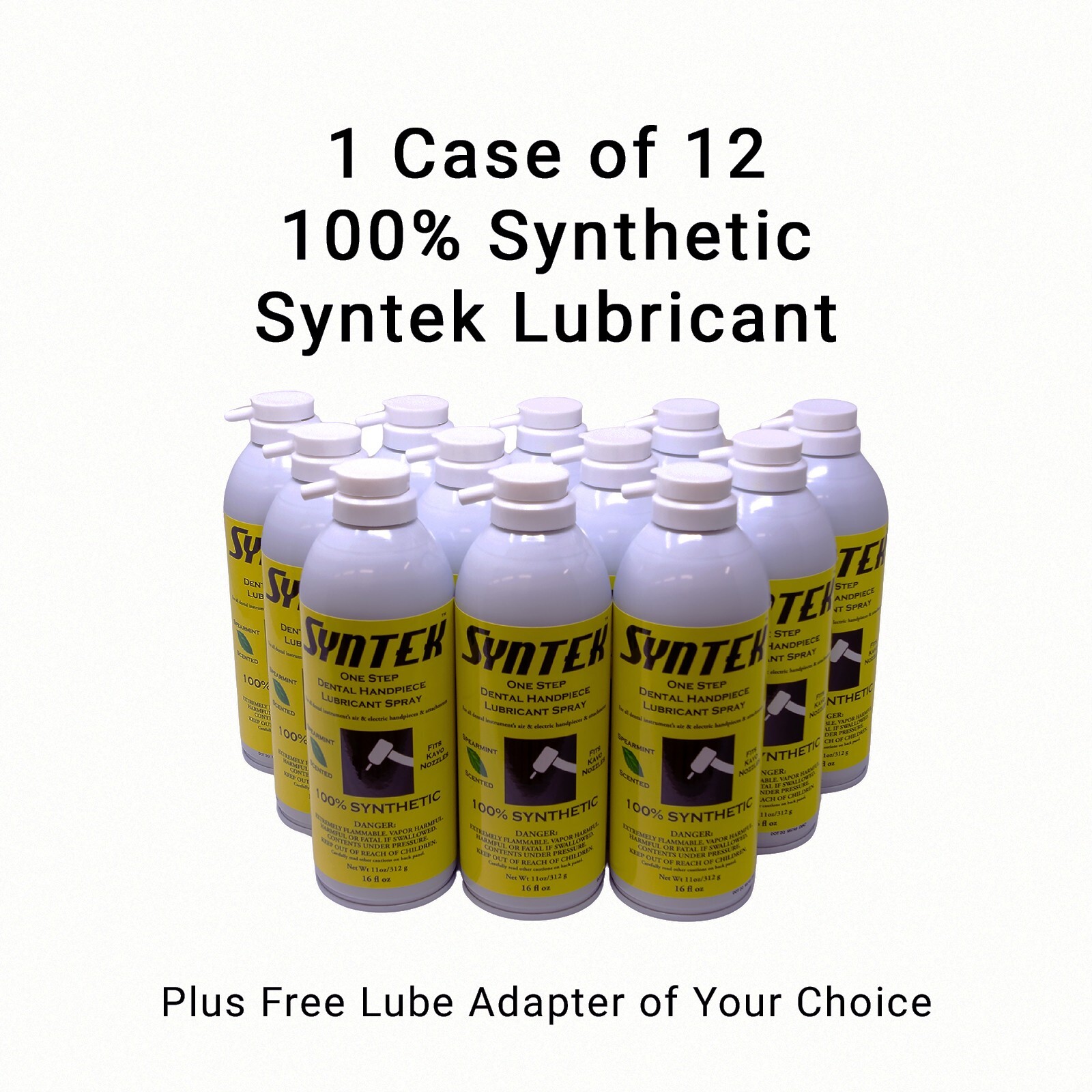 1 Case Of Syntek Synthetic Dental HP Oil Lubricant Aerosol W/ Free Lube Adaptor