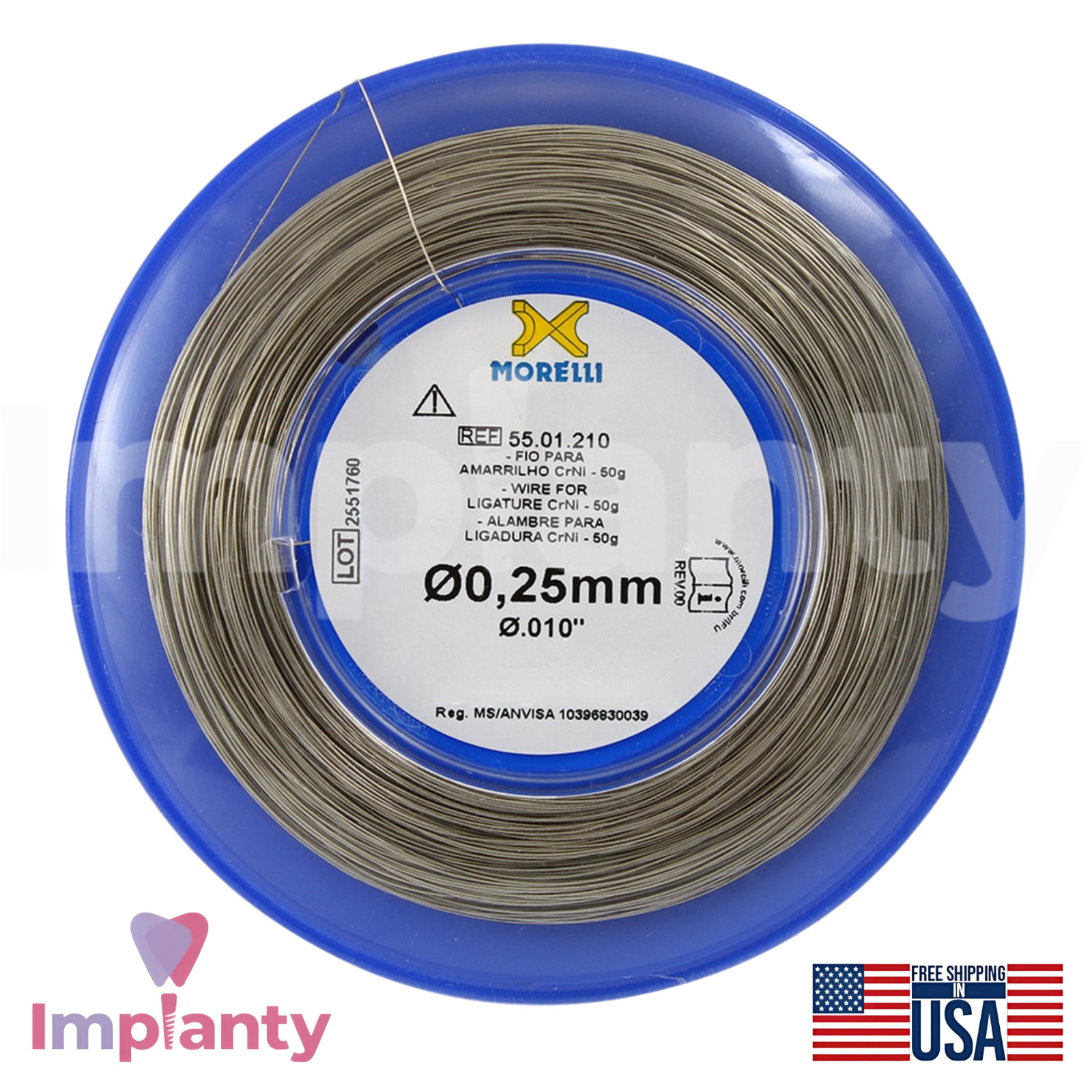 Morelli CrNi Ligature Round Dental Wire Roll 0.25mm/.010″ 0rthodontic Tool
