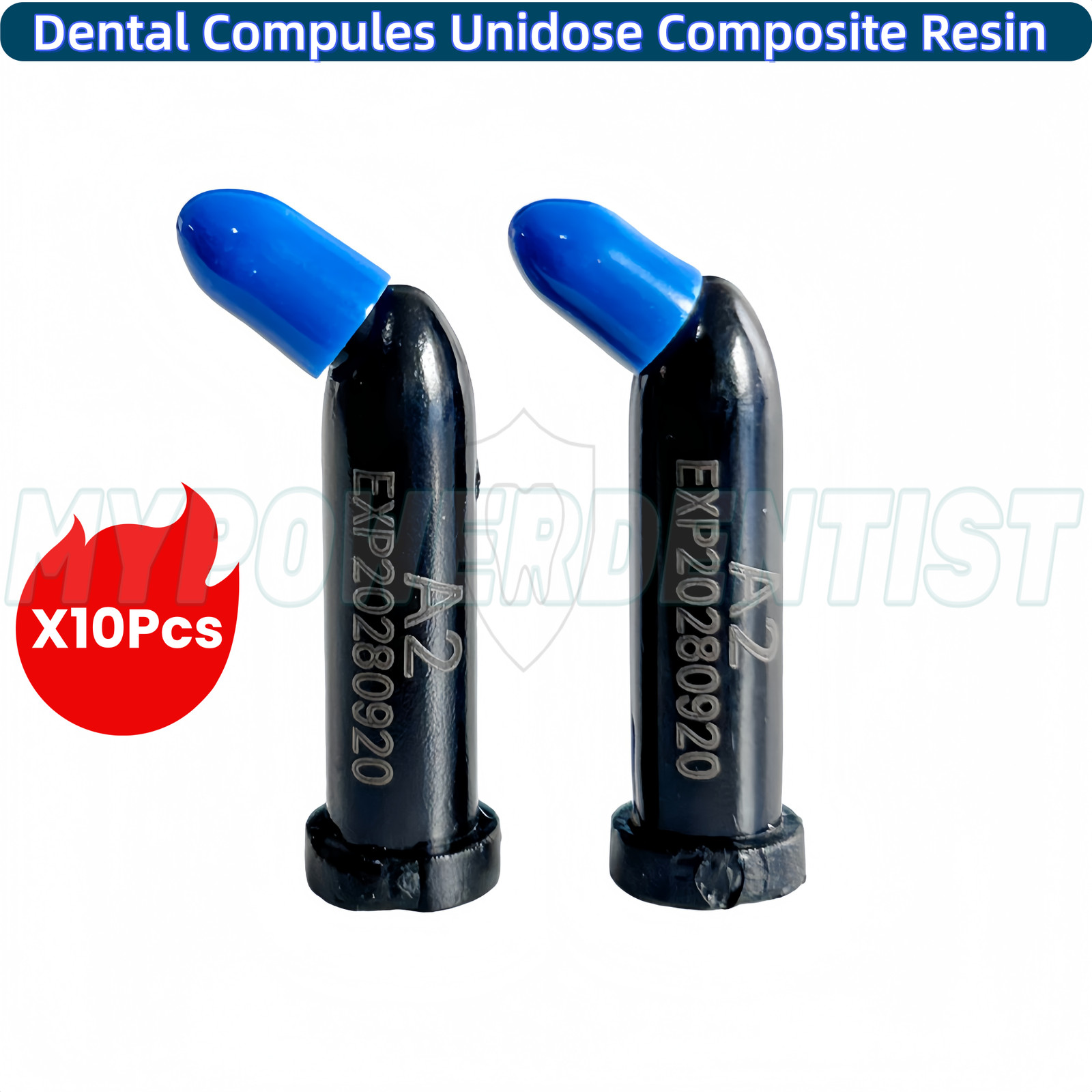 10Pcs Dental Compules Unidose Composite Resin Capsules Light Cure A2 Z350 0.35g