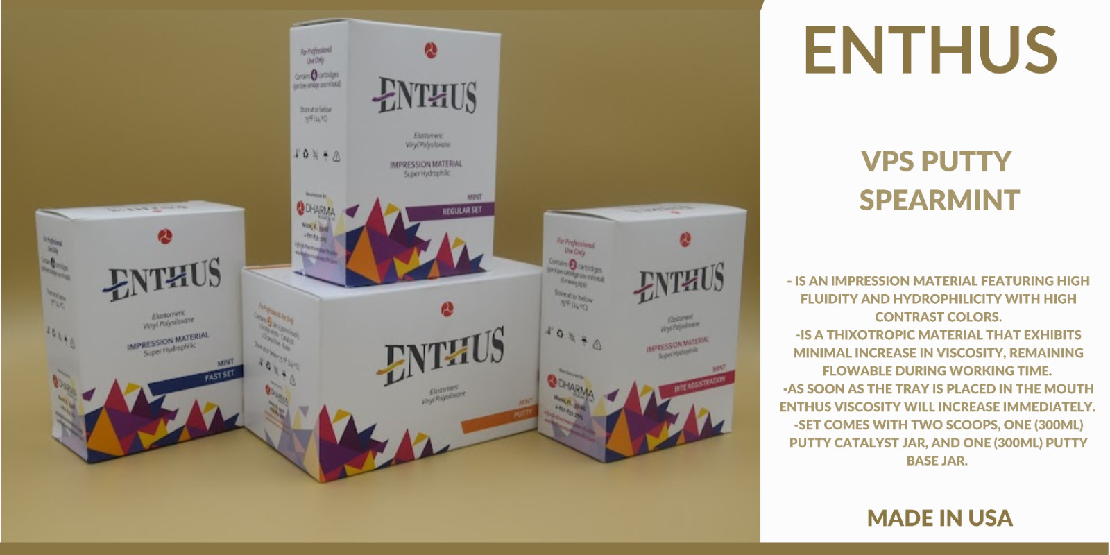 ENTHUS PUTTY FAST SET VPS – BASE & CATALYST DENTAL IMPRESSION 300 ML EACH