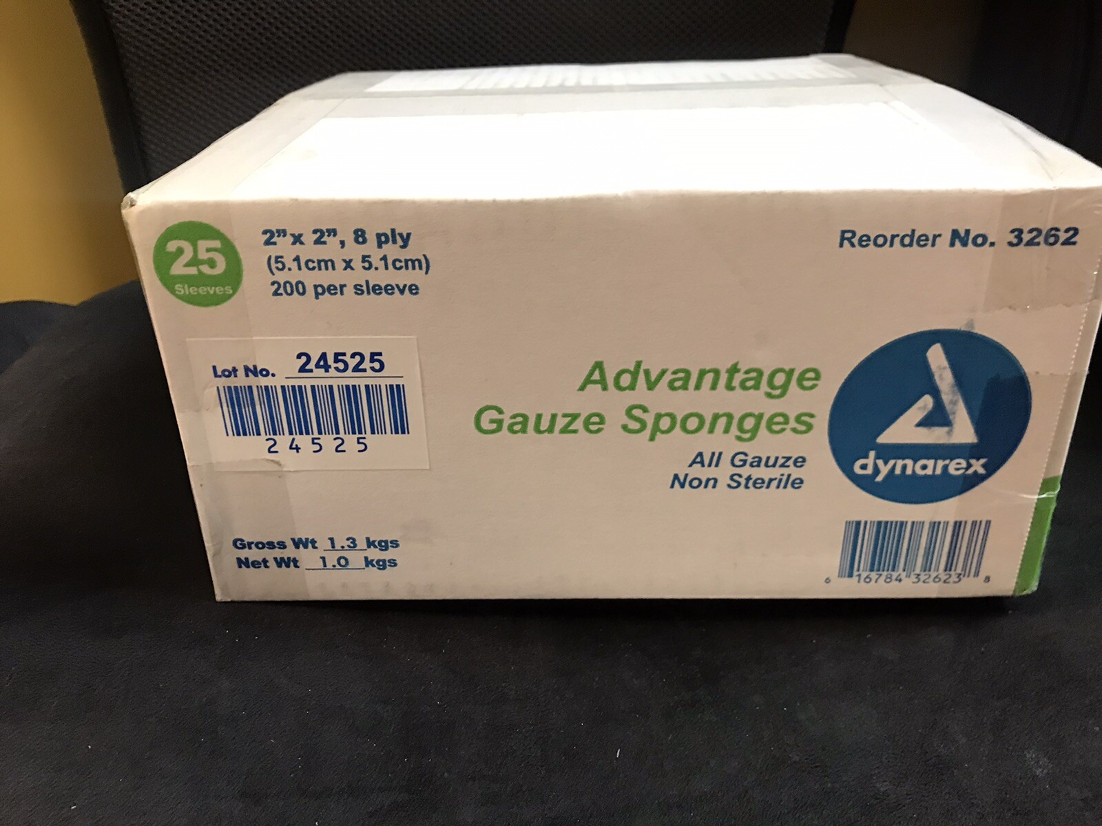 Dynarex 3262 Gauze Sponge, Non-Sterile, 2″ x 2″, 200/sleeve, 25 Sleeve/Cs