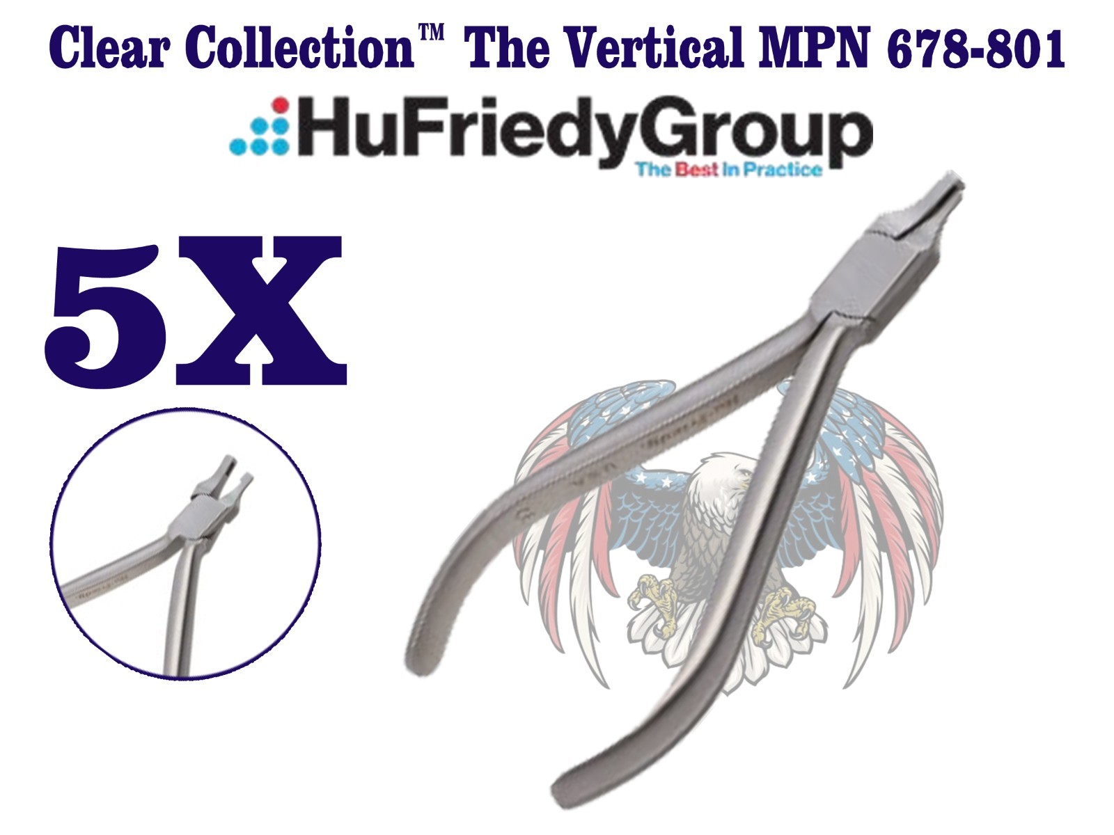 Lot of 5 Pcs Hu Friedy Clear Collection™ The Vertical MPN 678-801