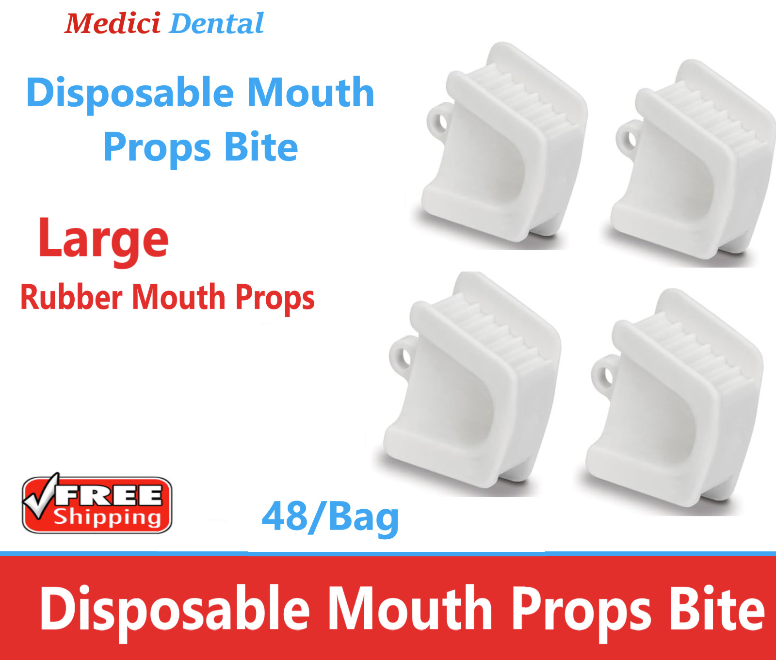 Dental Ortho Piercing Disposable Mouth Props Bite Blocks 48 pcs – LARGE Block