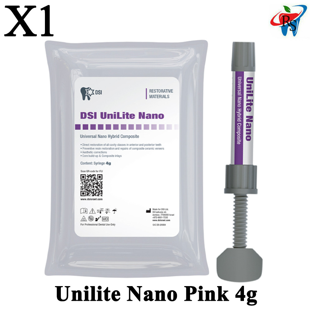 1x Dental Uni lte Universal Nano Composite Syringe 4g Pink Gum Color Restorative