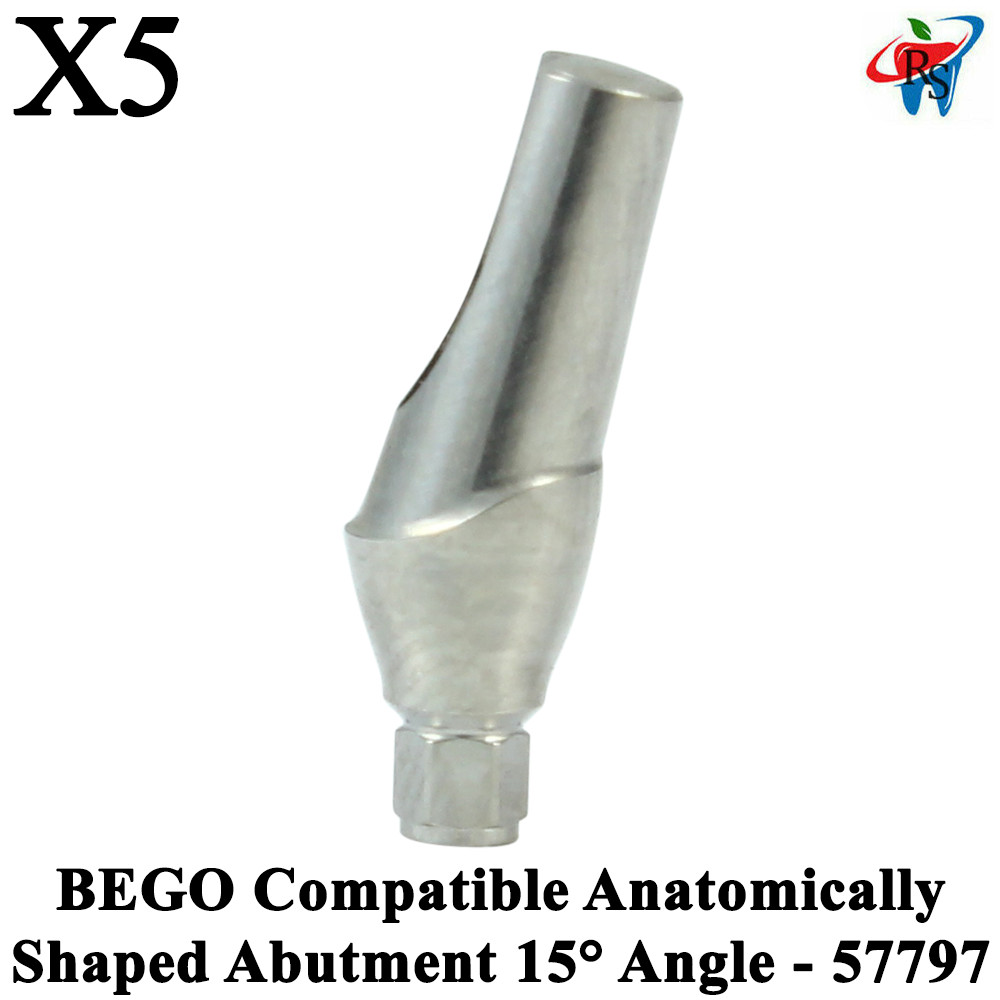 5pcs Dental BEGO Compatible Anatomically Shaped Abutment 15° Angle – 57797