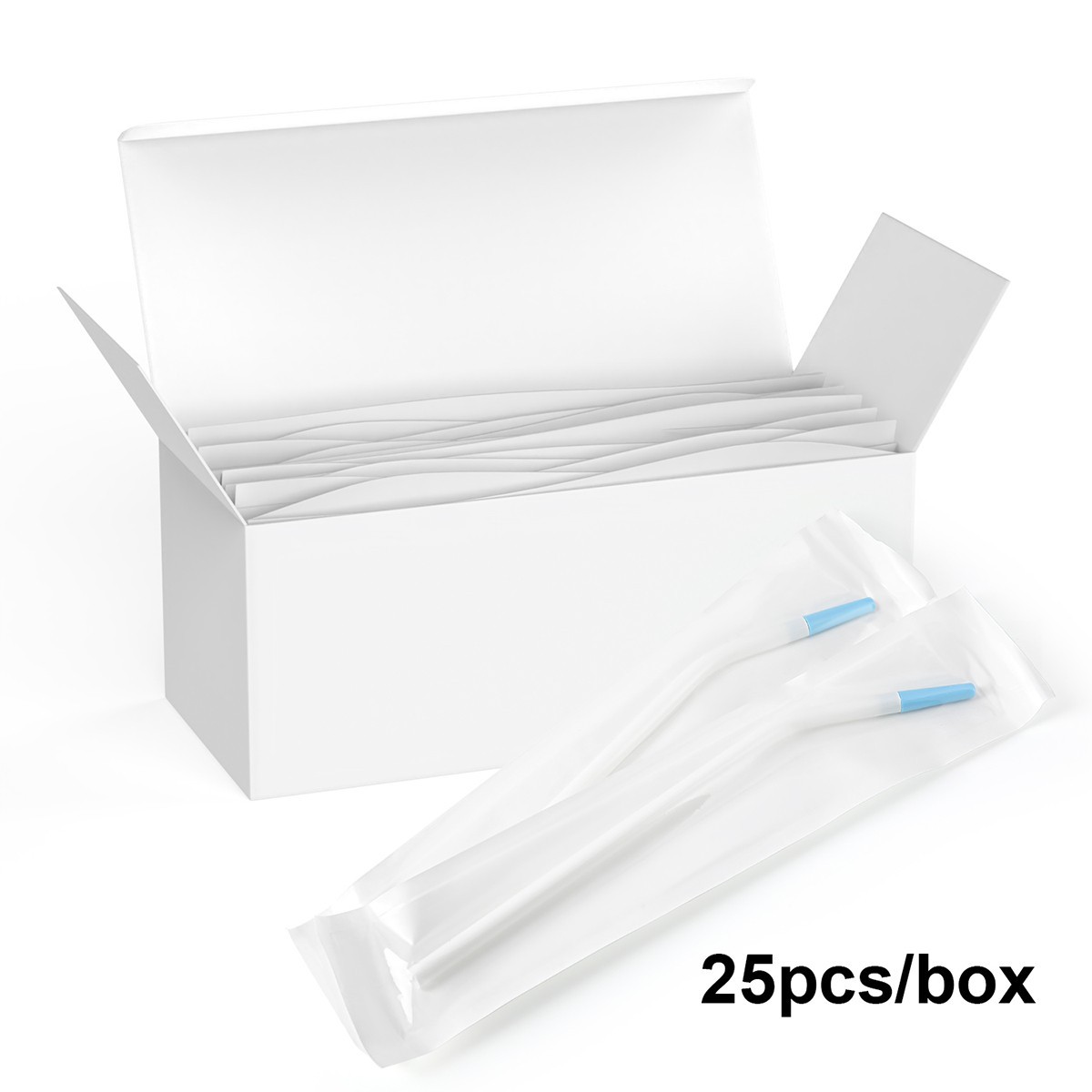 25pcs/box Disposable Dental Suction Tips Saliva Ejector Long Slim Suction Tubes