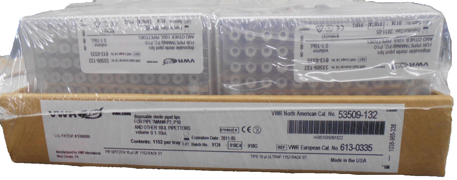 VWR 53509-132 0.1-10µL Disposable Sterile Pipet Tips for Pipetman P2 and P10