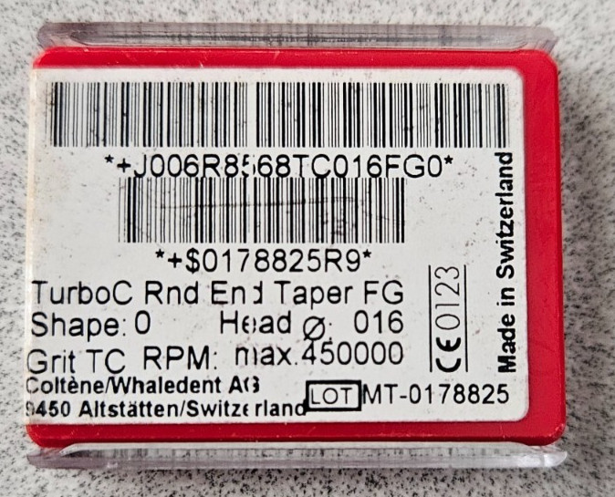 Alpen Instruments R8568TC016FG ROUND END TAPER SUPER COARSE DIAMOND 1 Pk /5 Burs