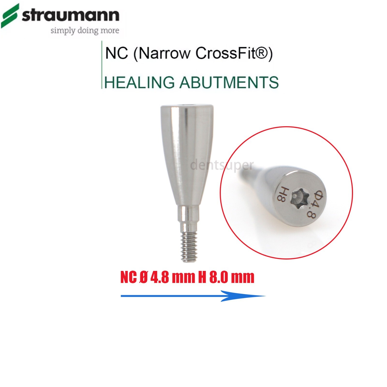 Fit Straumann ITI BL/BLT Healing Caps RC/NC, 3.6-6.5mm, Titanium, Closure Screws