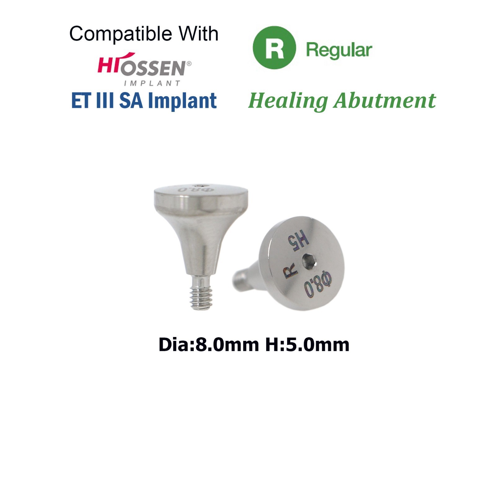 Titanium Healing cap Abutment Hexagon Mini/Regular Fit Hiossen Osstem