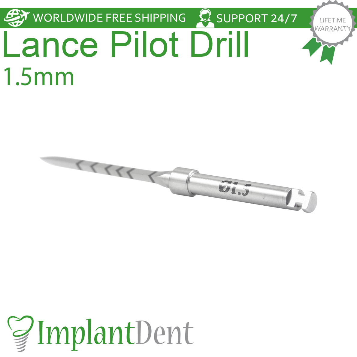 2x Dental Marking Lance Pilot Drill 1.2mm+1.5mm Stainless Steel Dentistry Tool