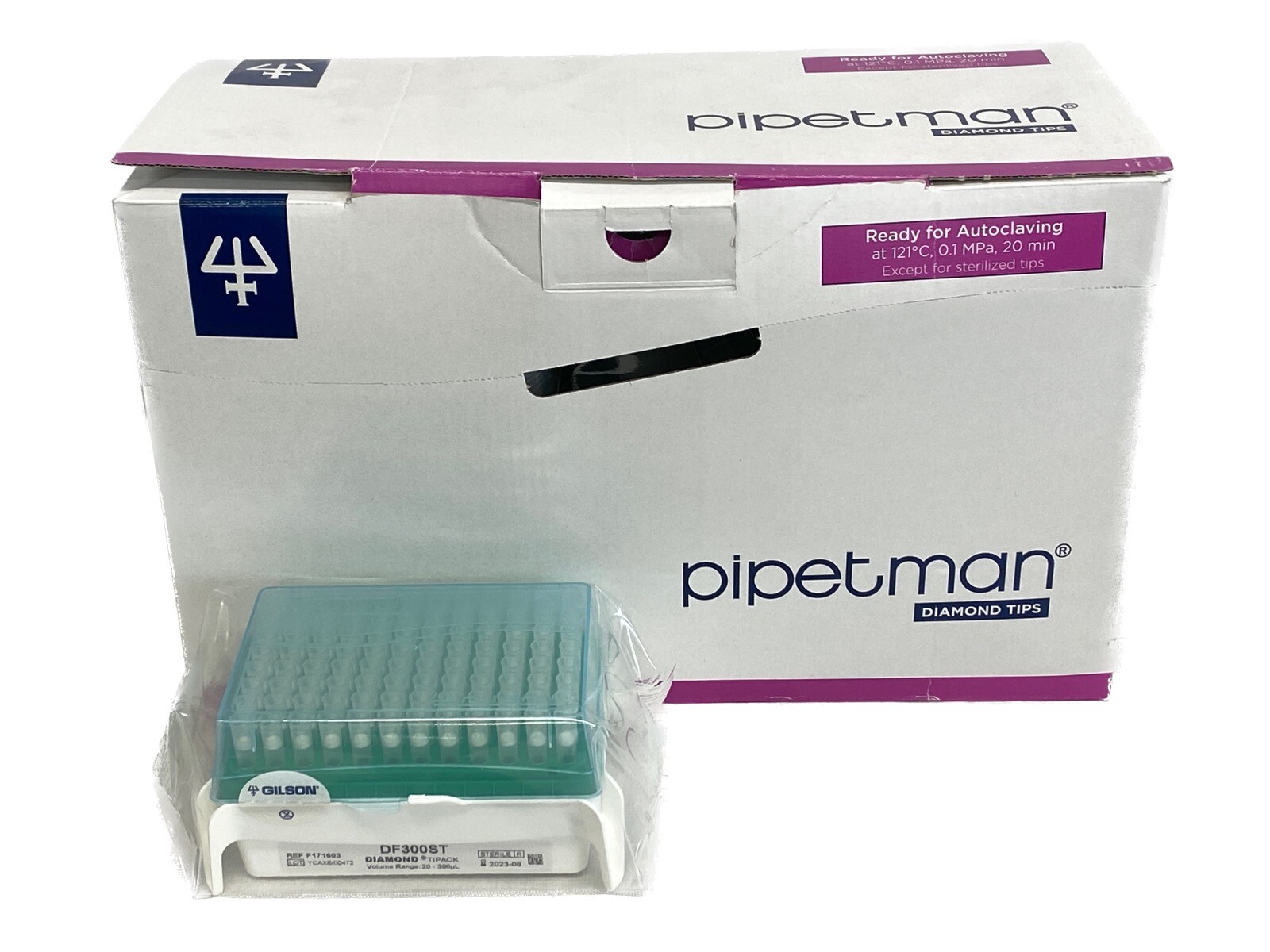 (960/Pk) GILSON PIPETMAN 300uL Diamond Filter Tipack Pipet Tips 96/Rk DF300ST