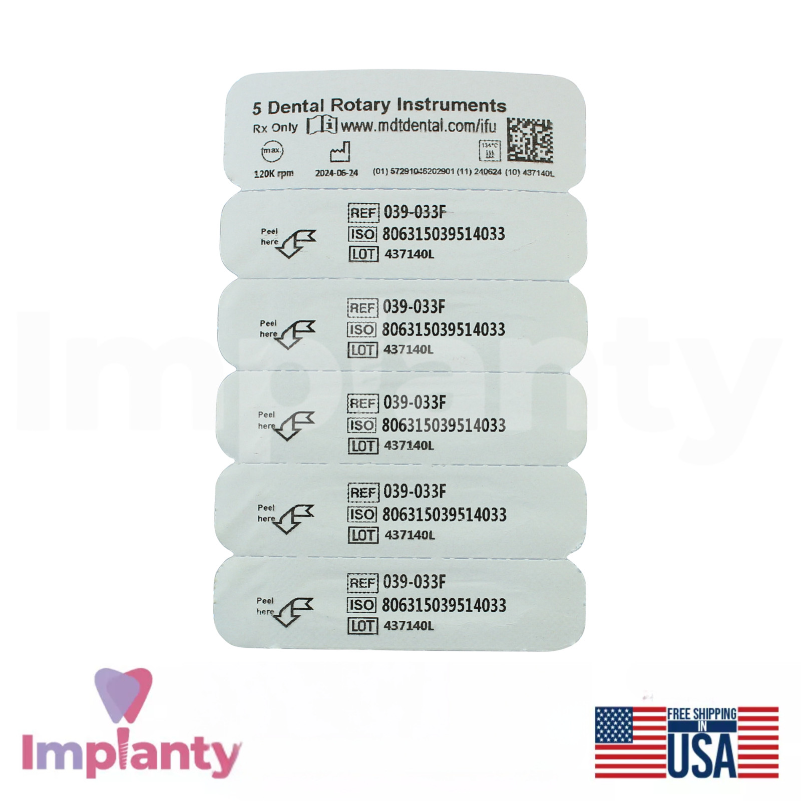 MDT Dental Barrel 039 FG Diamond Burs Material Removal Shaping Flat Surfaces
