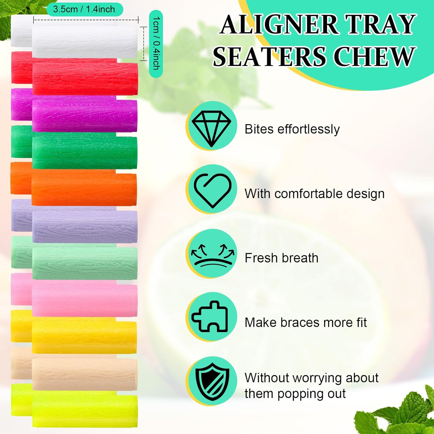 110 Pcs Aligner Chew for Aligner Tray Seaters Silicone Chompers Teeth Dental Inv