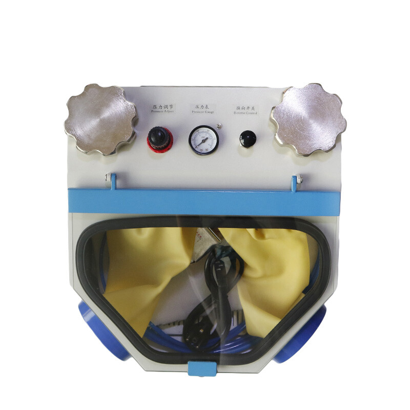 Dental Double Pen Sandblasting Box with LED Light Fine Sandblasting Unit JG-218