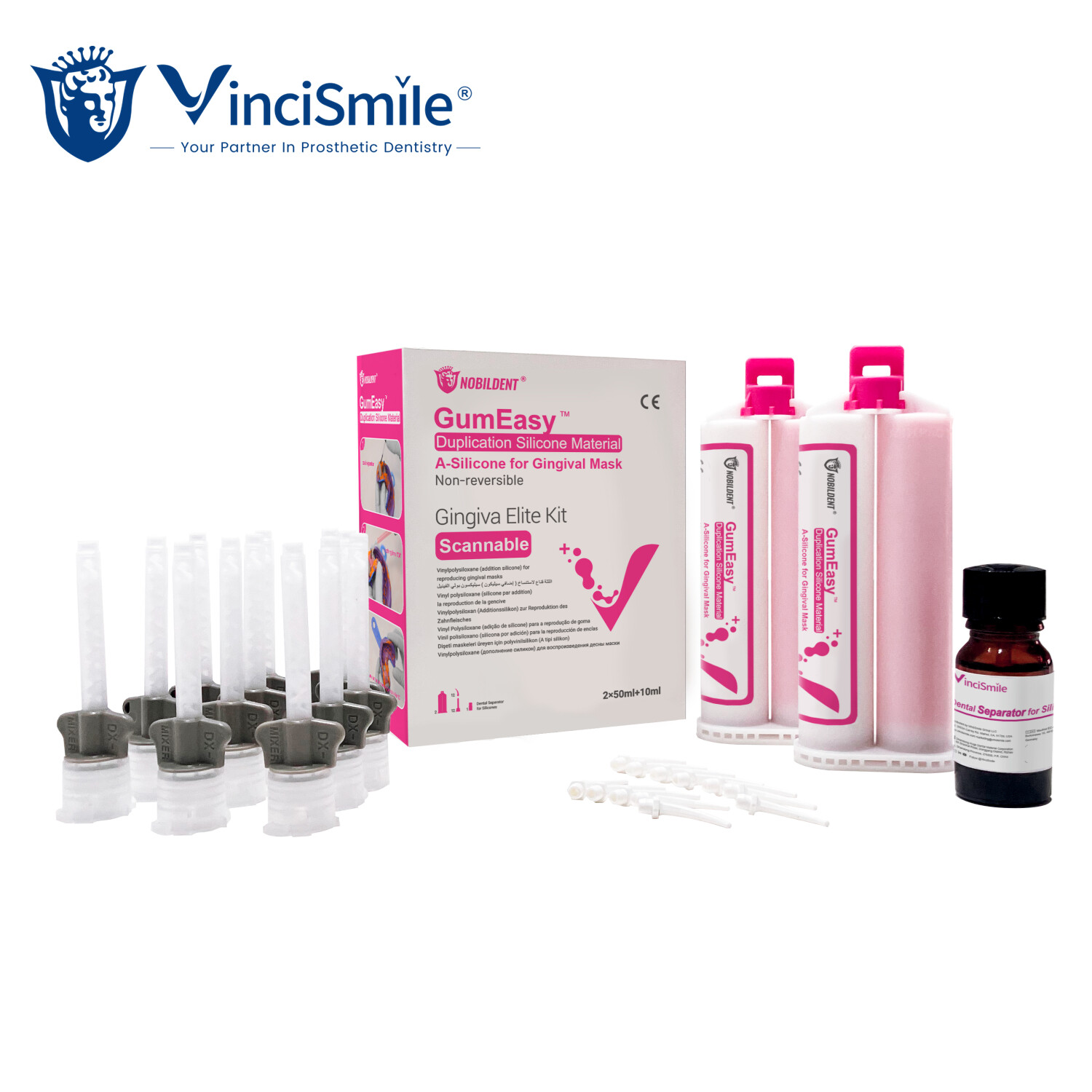 Vincismile Automix Flexible A-Silicone for Gingival Masks Duplication Silicone