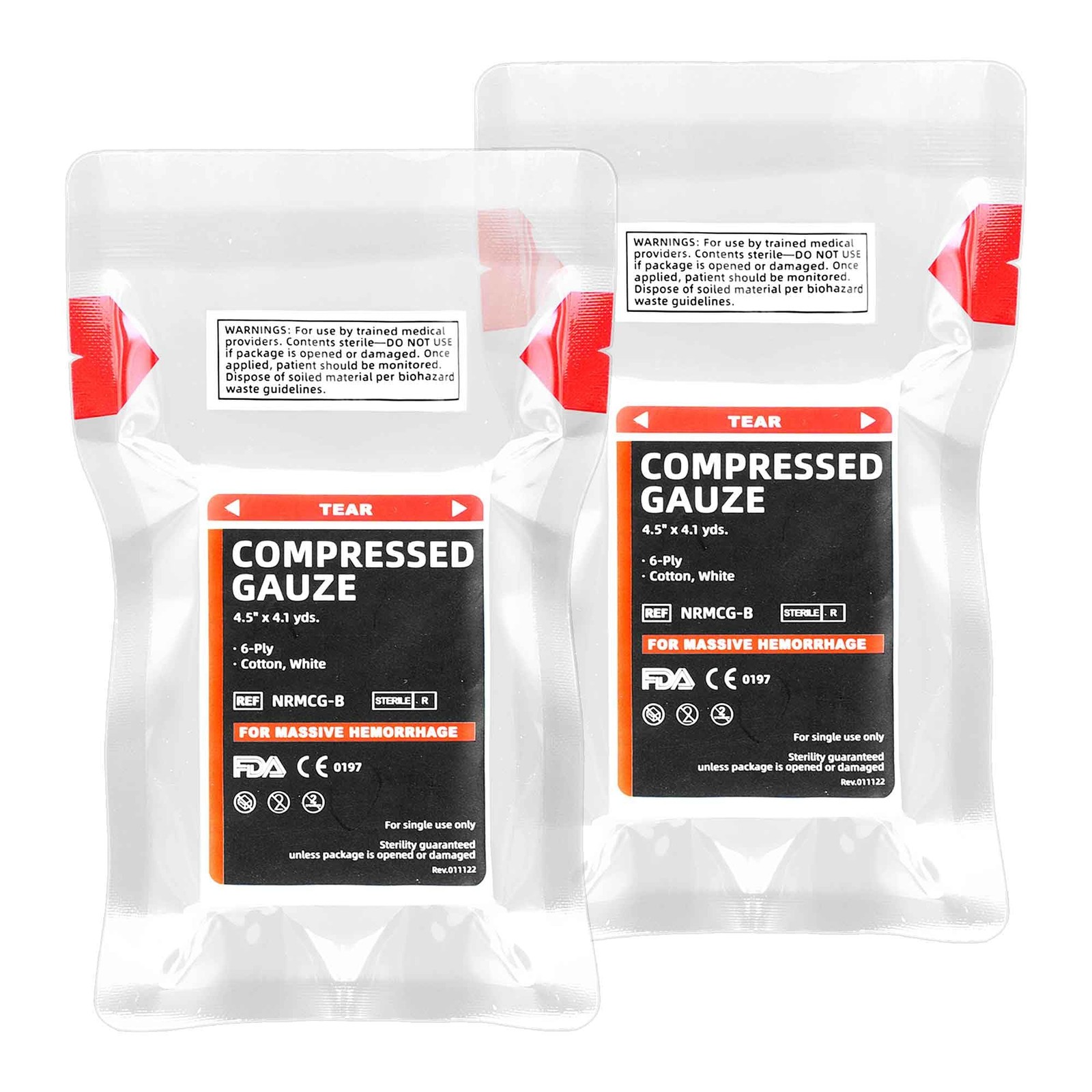 Sterile Compressed Gauze for Wound Packing, Emergency 4.5 x 4.1, White