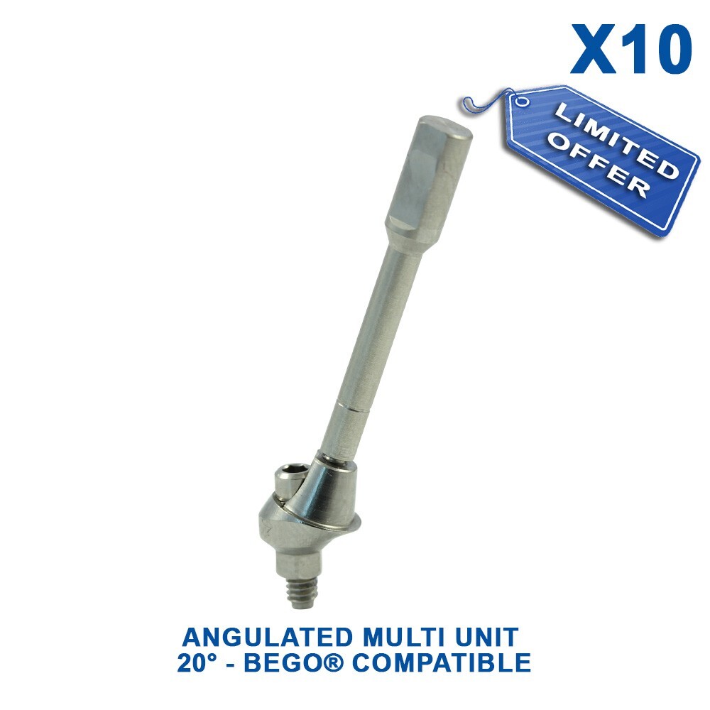 10pcs Dental BEGO Compatible Ø4.1mm Angulated Multi Unit Abutment 20° – 57512