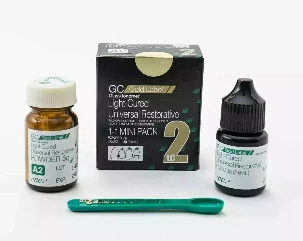 GC Fuji LC 2 Light Cure Gold Label Restorative Glass Ionomer Dental Mini Pack