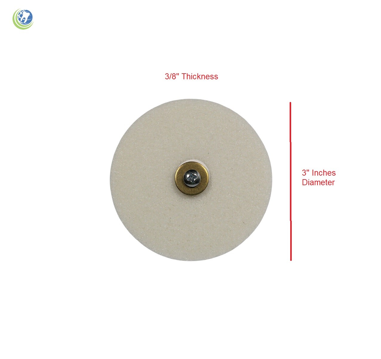 Keystone White Acrylic Knock Down Wheel 3″ X 3/8″ (76 x 9.5 mm) W or W/out Chuck