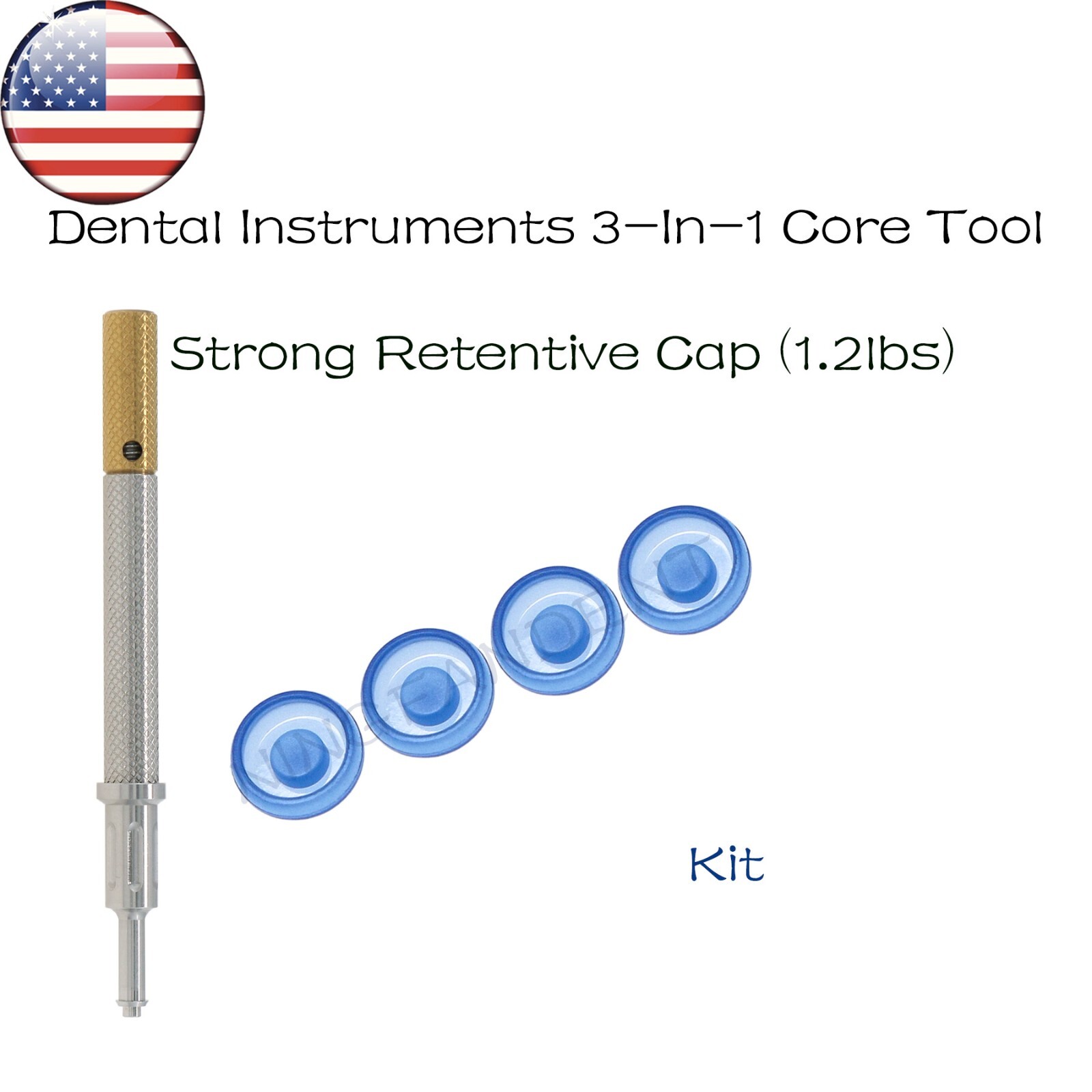 US Universal Dental Retention Caps Locator Insertion Extraction Remove Core Tool