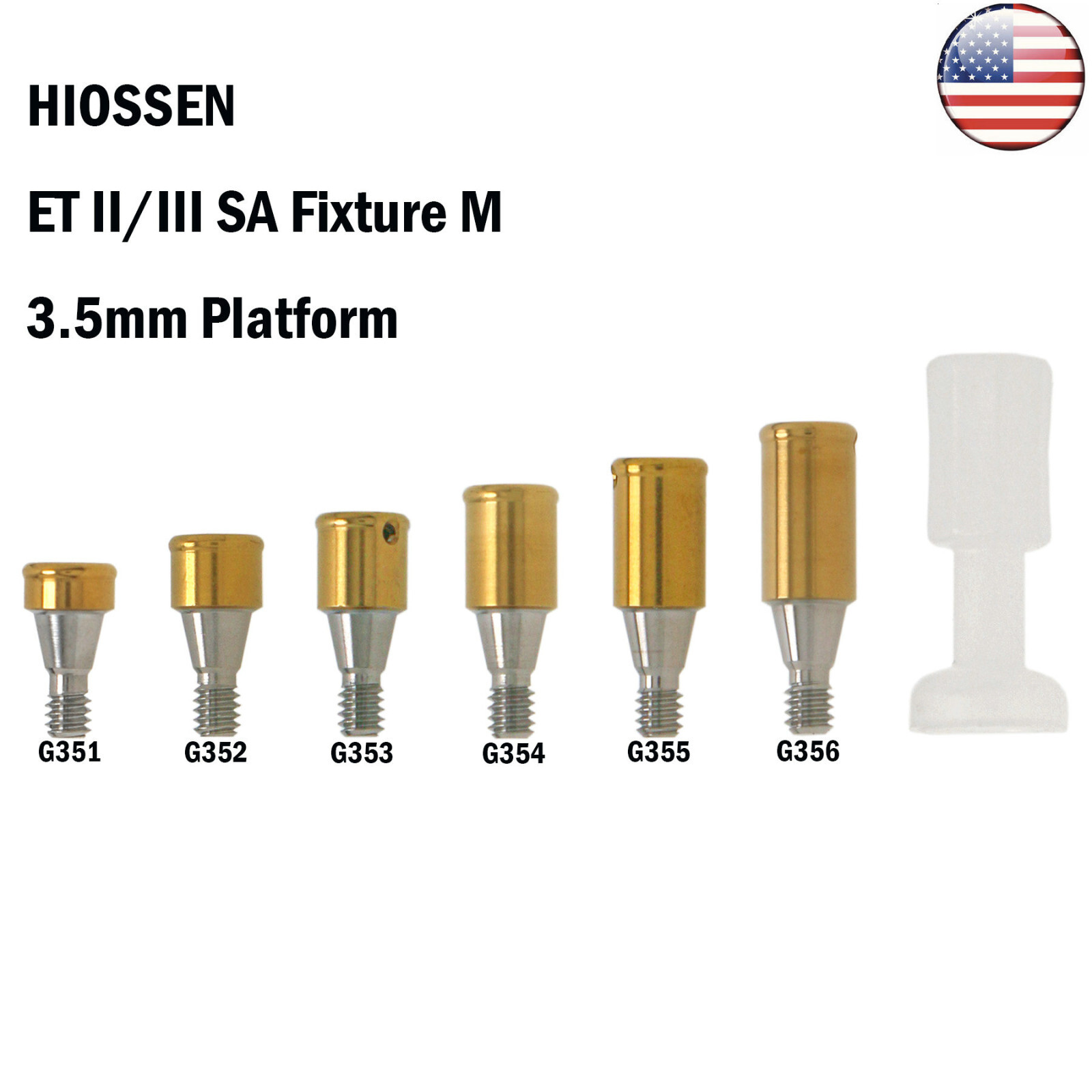 US Dental Hiossen Mini/Regular Attachment Abutment & Overdenture Male Caps Kits