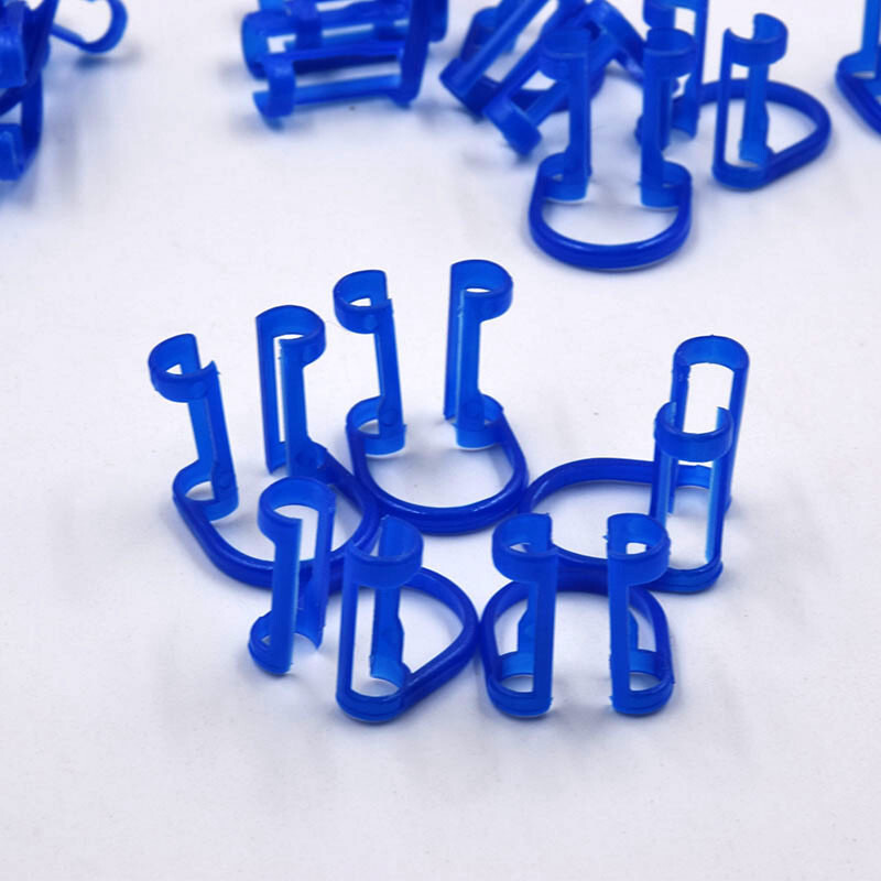 50 Pcs Dental Disposable Brown/Blue/Grey Cotton Clip Holder Dispenser Roll Tool