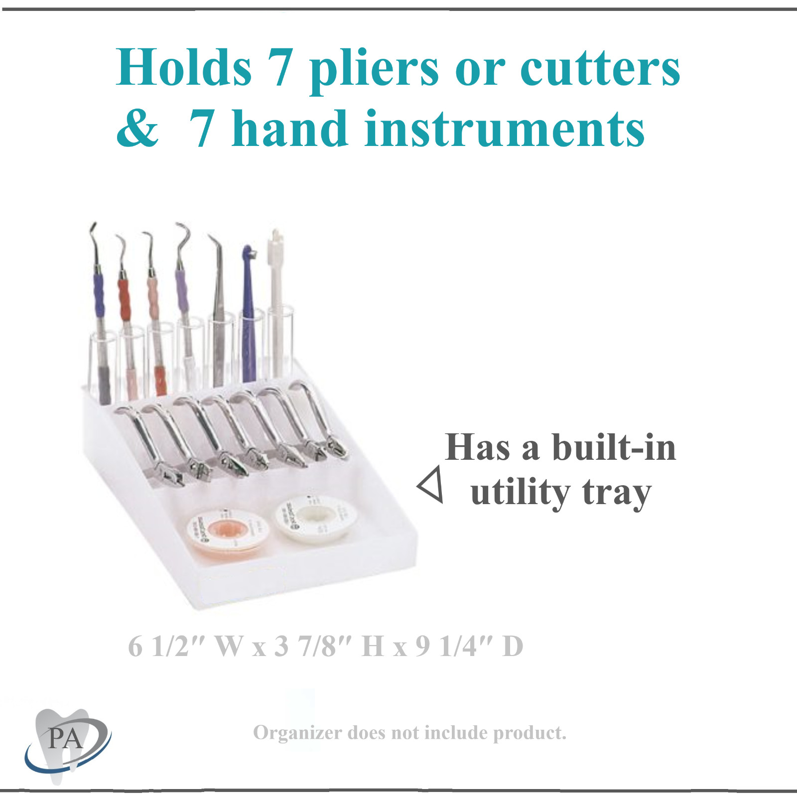 Dental Ortho Plier Combination Instrument Organizer, Acrylic, Holds 7 Pliers NEW