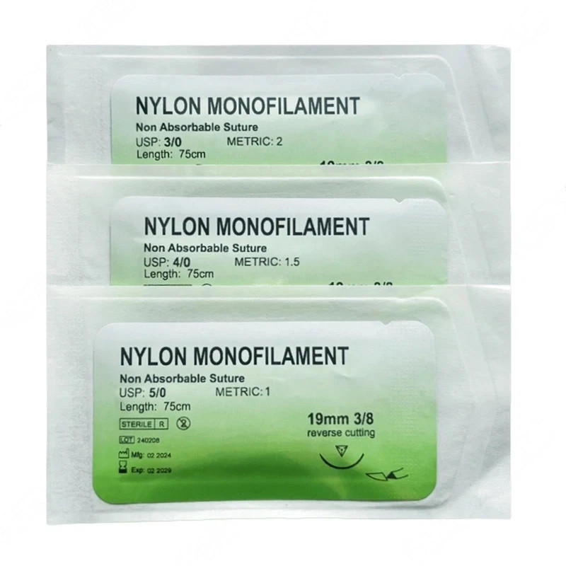 Dental Non Absorbable Training 3/0 4/0 5/0 Nylon Monofilament/Silk Braided Line