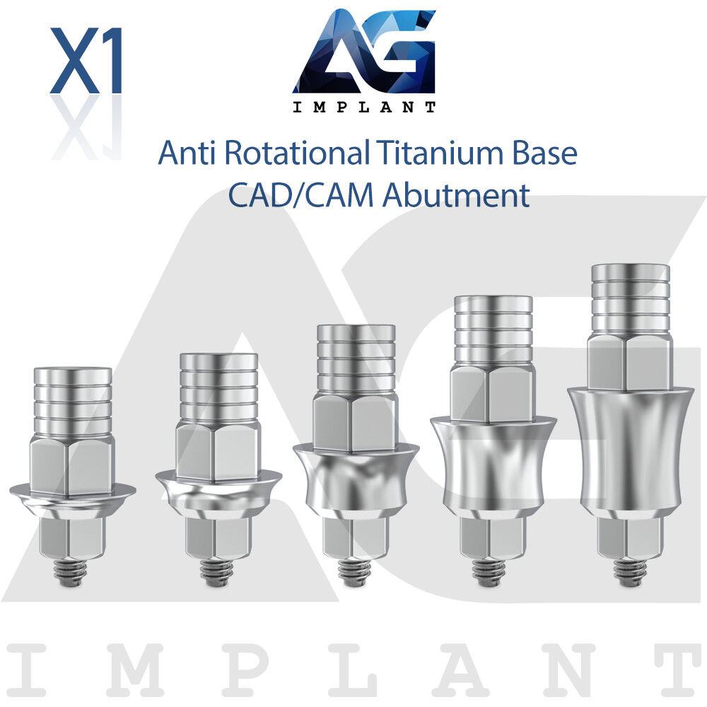 Anti Rotational Titanium Base CAD/CAM Prosthetic Dental Lab Int Hexagon