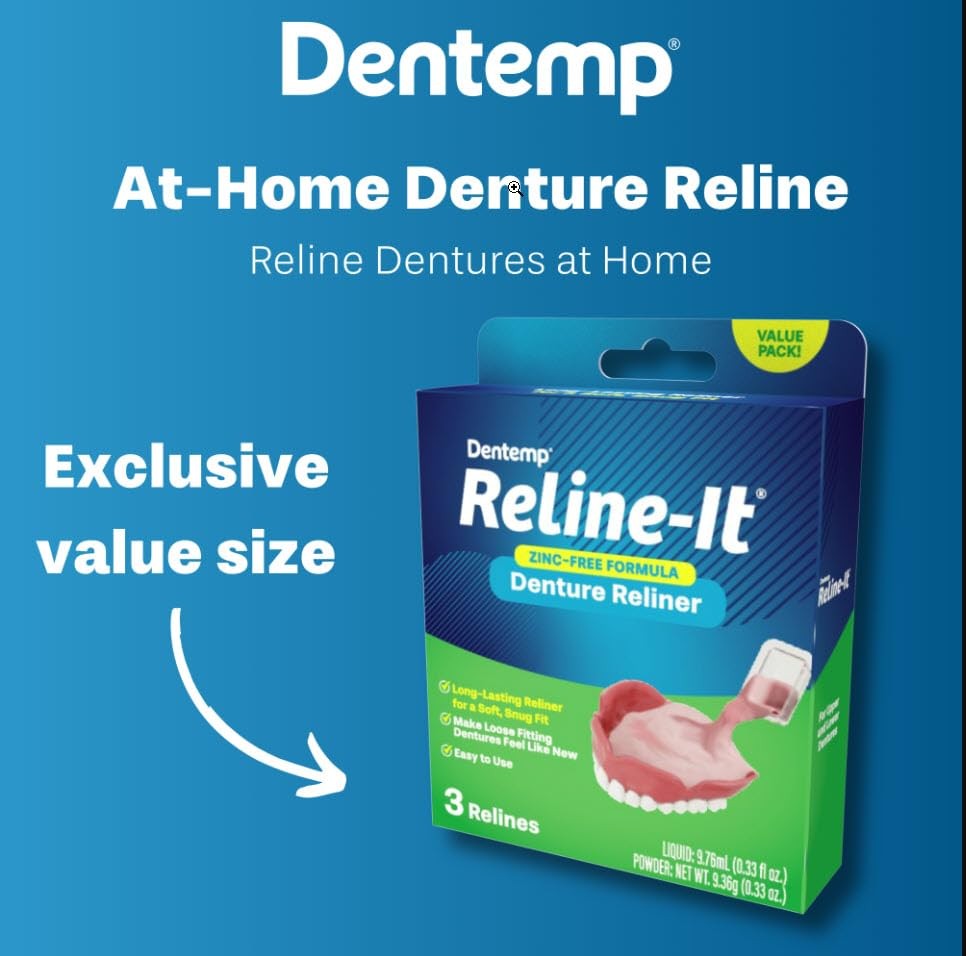 Denture Reline Kit – 3 Relines for Quick, Easy Re-Fitting & Confidence
