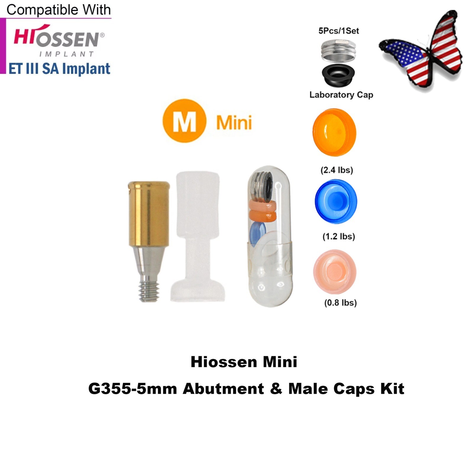 US Locator Abutment for Hiossen ET Osstem Snucone Mini Platform Male Cap Inserts