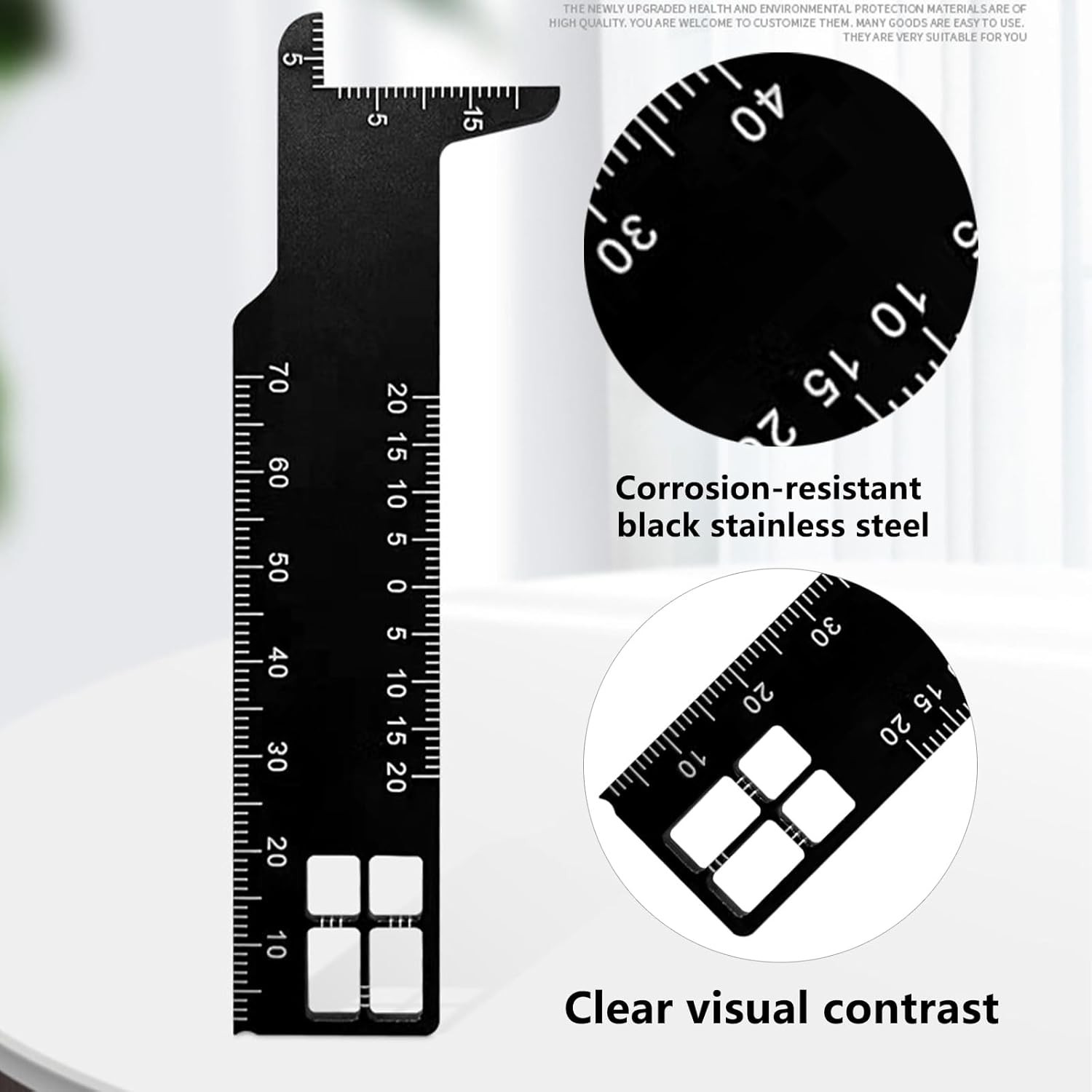 Professional Dental Precision Measuring Ruler, Black Stainless Steel…
