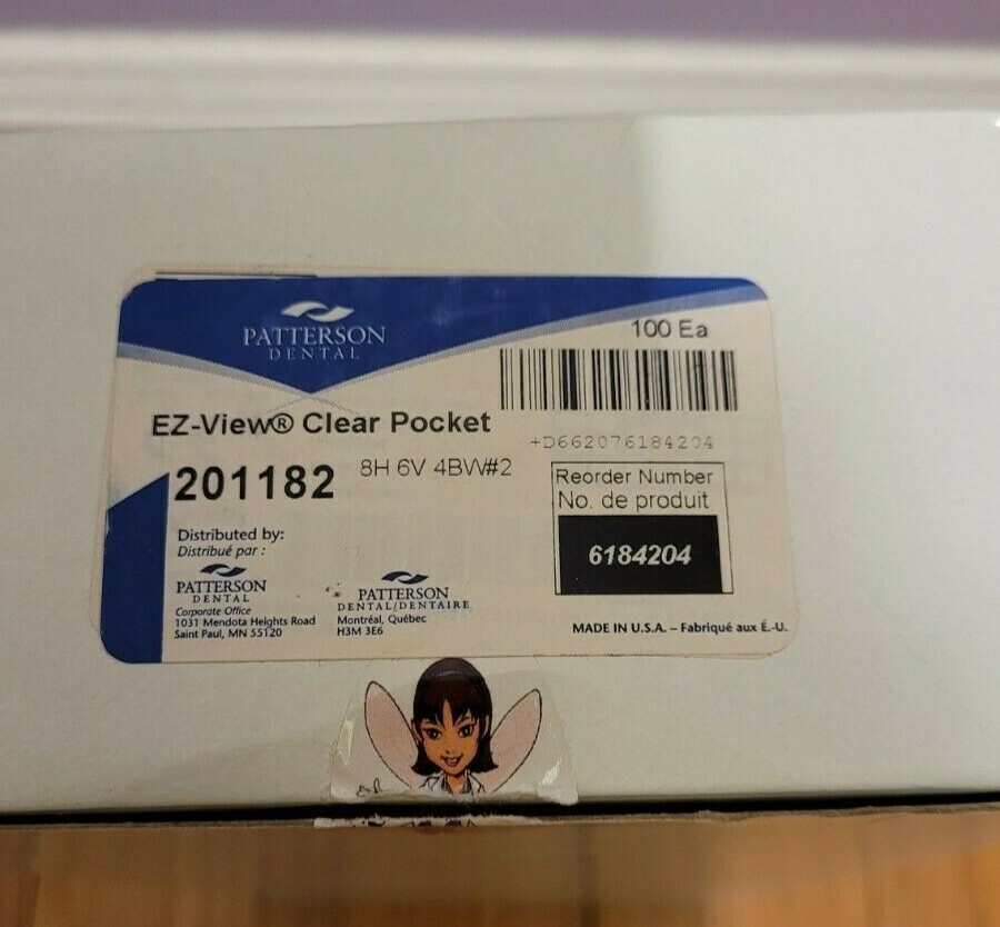 Patterson Dental EZ-View Clear Pocket X-Ray Film Mount 8H 6V 4BW#2 100PK