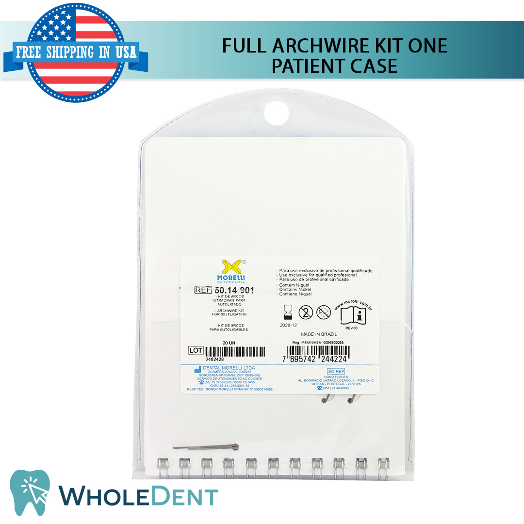 Orthodontic Dental Self Ligating Full Archwire Kit Patient Case Morelli Brackets